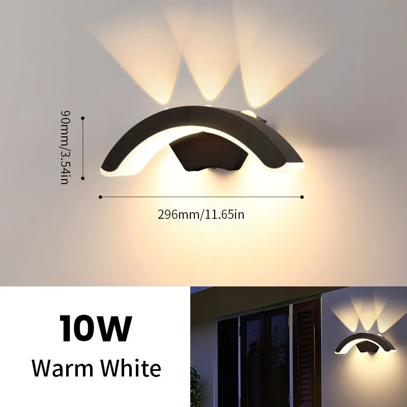 LumiVera LED Wandleuchte | Warmweißes Licht | 10W | Für Innen & Außen | Schwarz