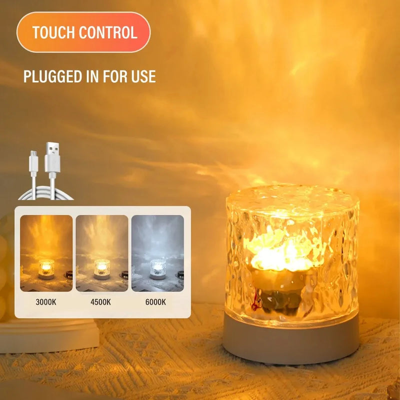 AURORA Wellenlicht Lampe | Dimmbar | RGB & Warmweiß | Kristall-Design