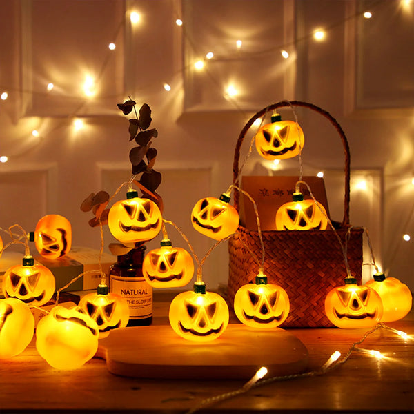 SpookyGlow Halloween Lichterkette | Kürbis, Mumie & Geist | 10/20 LED | Batteriebetrieben | 1,5 m / 3 m