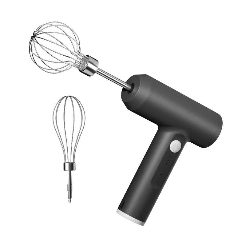 MIXORA Elektrischer Handmixer | 3 Geschwindigkeiten | Tragbar & Wiederaufladbar | 2 Aufsätze