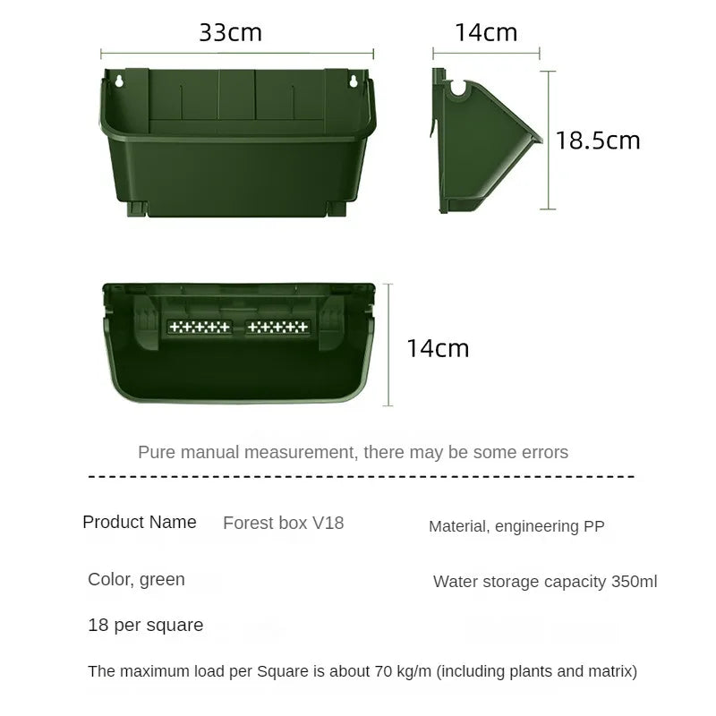 VertiBloom Box | Hängende Pflanzkästen für vertikale Gärten & Blumenwände | Kunststoff-Container für Balkon, Zaun & Garten