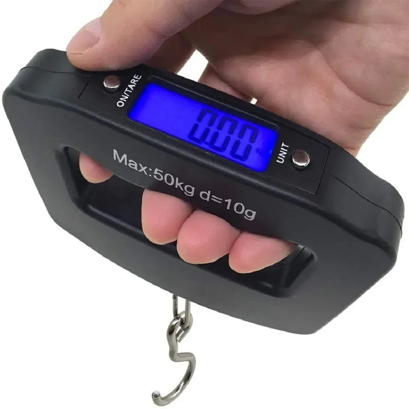 WeighLite Digitale Kofferwaage | LCD-Anzeige mit Hintergrundbeleuchtung | Bis 50 kg | Tragbar & Präzise | Für Reisen & Gepäck