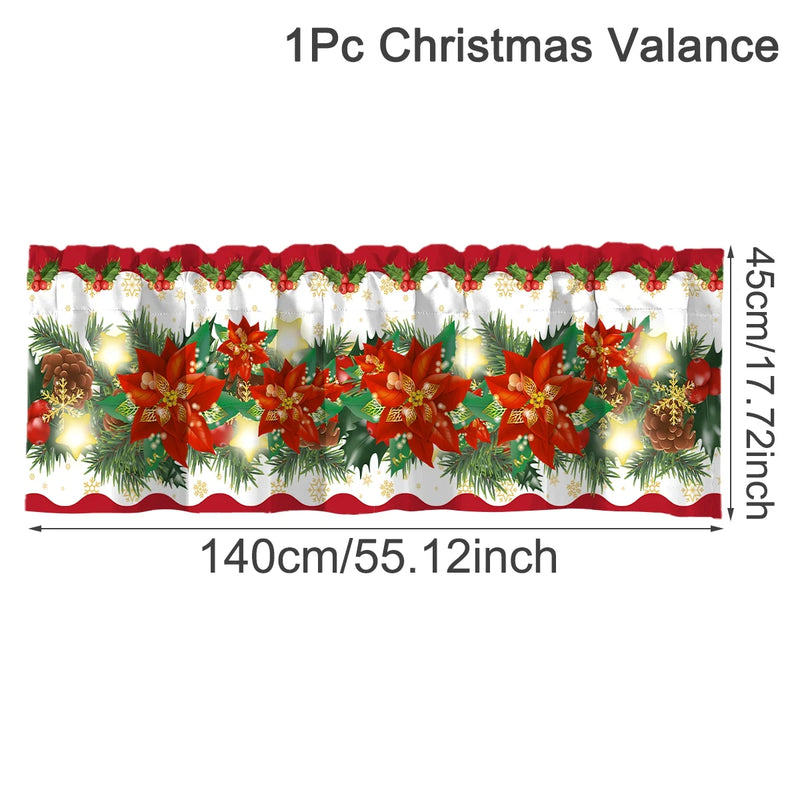 Weihnachts-Kurzgardinen NoëlHome | Festliche Fensterdeko | 100 % Polyester | Für Küche & Bad | 2025 Weihnachtskollektion