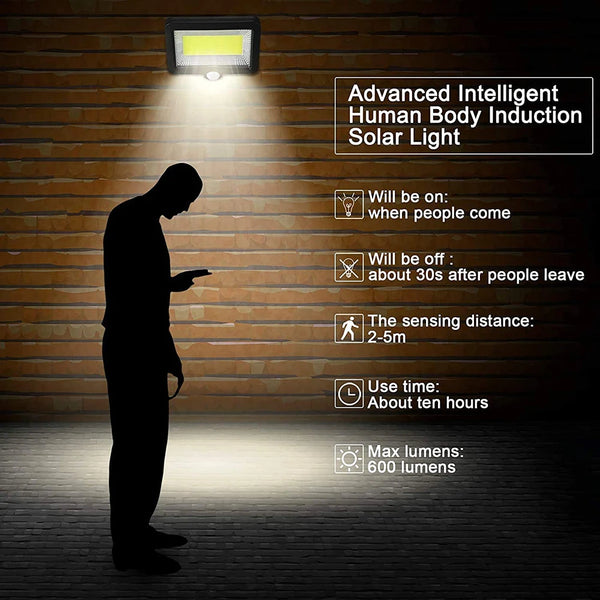 SolaRay 100 | Bewegungsmelder & Fernbedienung | 100 COB LEDs | IP65 Solarleuchte