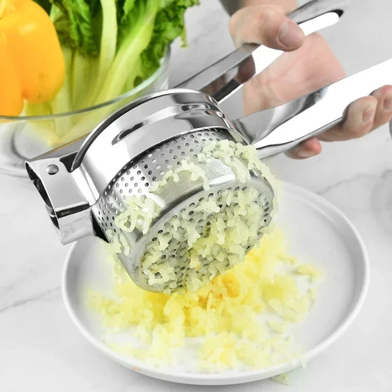 Pressano Kartoffelpresse aus Edelstahl | Für Kartoffelpüree, Apfelmus & Gekochtes Gemüse | Robuste Küchenpresse