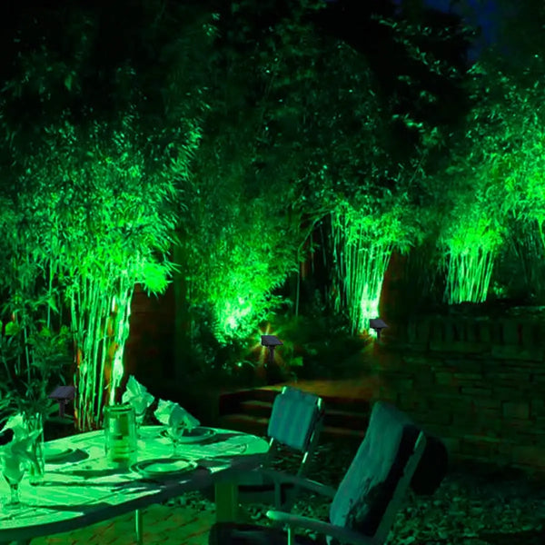 Solar Gartenstrahler LumiRay Set 4er | IP65 Wasserdicht | Automatischer Dämmerungssensor | LED Landschaftsbeleuchtung