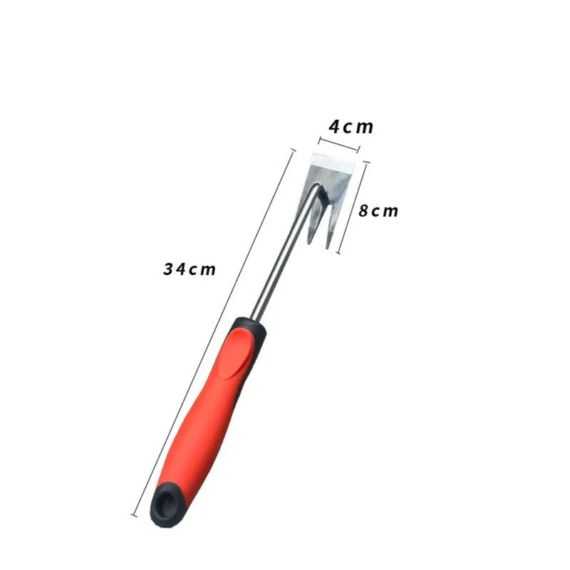 Rootix Unkrautentferner mit 3 Zinken | Edelstahl | Ergonomischer Griff | Für Beetpflege & Bodenlockerung
