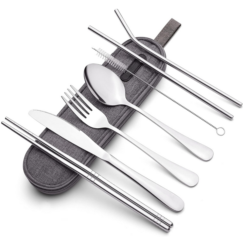 Besteckset GoCutlery | 4-teilig für unterwegs | Edelstahl & BPA-frei | Mit Transportetui