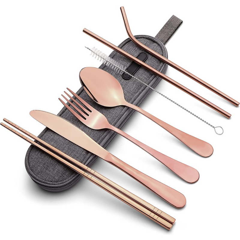 Besteckset GoCutlery | 4-teilig für unterwegs | Edelstahl & BPA-frei | Mit Transportetui