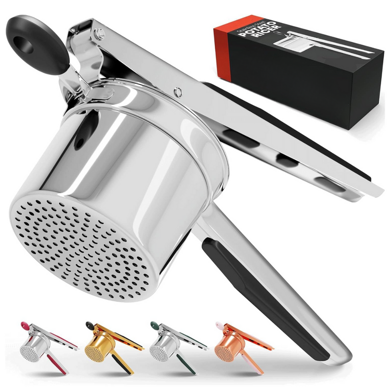 PureMasher Pro Edelstahl Kartoffelpresse 15oz | Extra Große Kapazität | Für Püree, Gemüse & Obst | Klumpenfrei & Robust