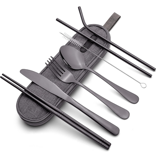 Besteckset GoCutlery | 4-teilig für unterwegs | Edelstahl & BPA-frei | Mit Transportetui