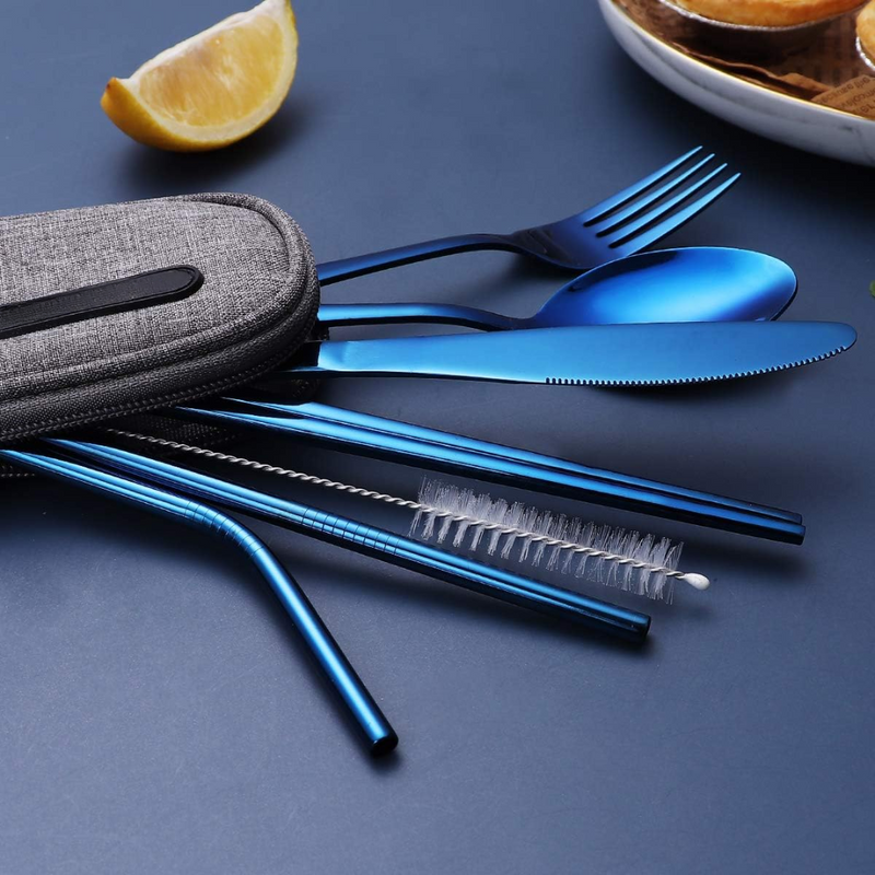 Besteckset GoCutlery | 4-teilig für unterwegs | Edelstahl & BPA-frei | Mit Transportetui