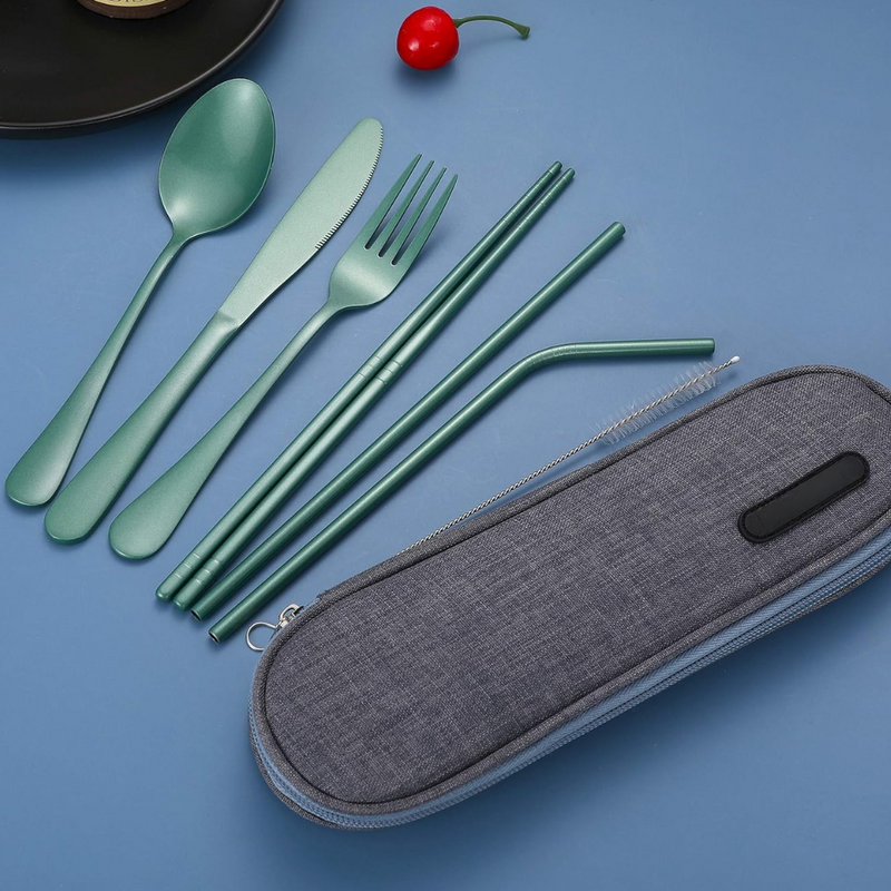 Besteckset GoCutlery | 4-teilig für unterwegs | Edelstahl & BPA-frei | Mit Transportetui