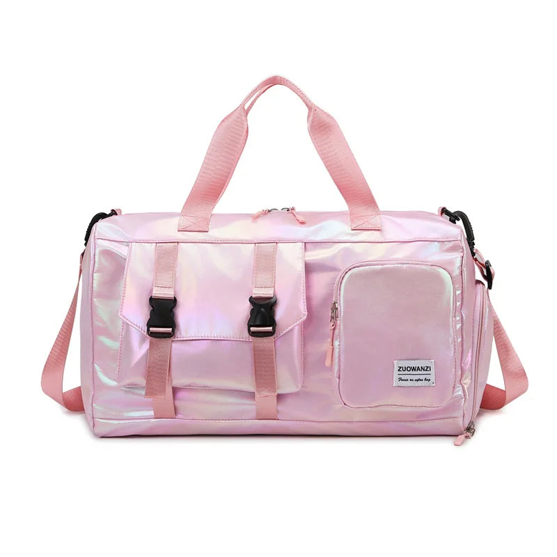 Lumivista Holografische Reisetasche | Stylische Weekender Schultertasche mit Schuhfach | Perfekt für Wochenendtrips & Kurzreisen