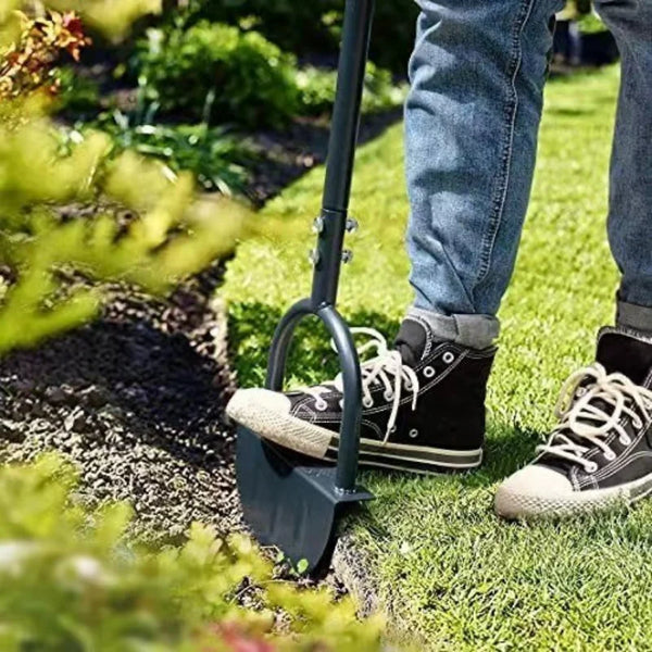 EdgeMaster Rasenkantenstecher | Halbmond-Design mit Wellenschliff | Manuelles Werkzeug für saubere Rasenkanten & Beete