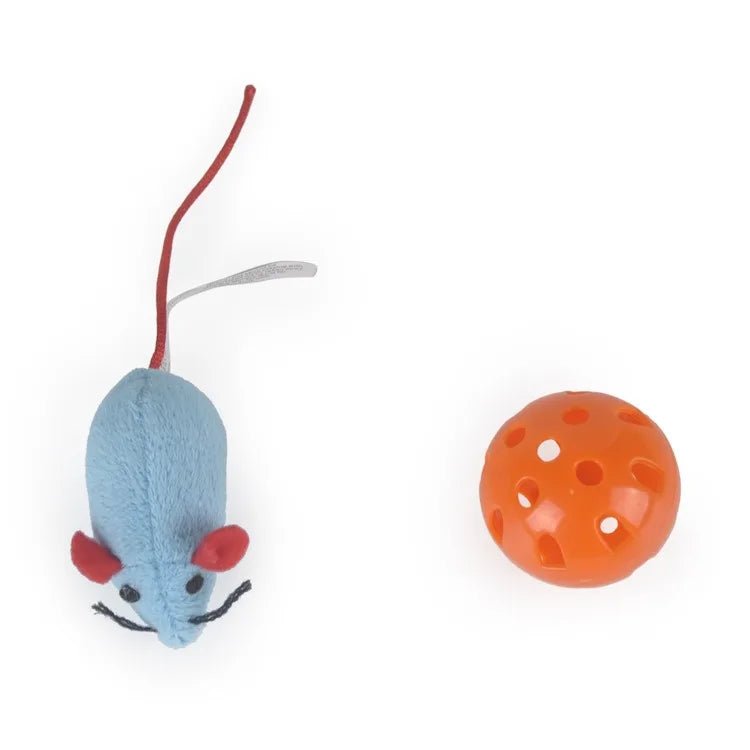 Katzenspielzeug NekoMaze | Faltbarer 9-Loch Tunnel mit Maus & Glockenball | 30 x 30 x 11 cm | Waschbar & Platzsparend