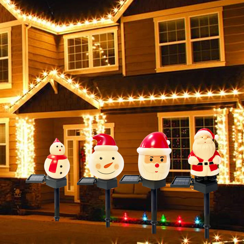 Solar Gartenleuchte | Weihnachtsmann & Schneemann | LED Landschaftslicht | Wasserdicht & Outdoor
