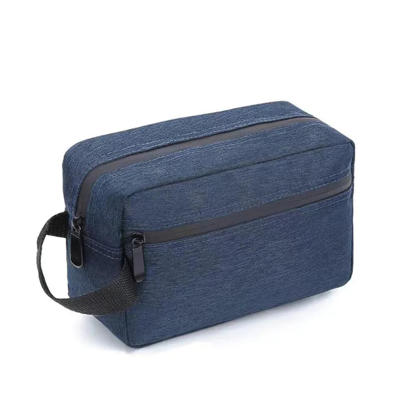 Nylonéa Kulturbeutel Unisex | Wasserabweisend | Canvas-Design mit Ledergriff | Für Reise & Alltag