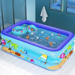 Luftolino Aufblasbares Kinderplanschbecken | 110–180 cm | Extra Dickes PVC | Cartoon-Design für Garten & Balkon