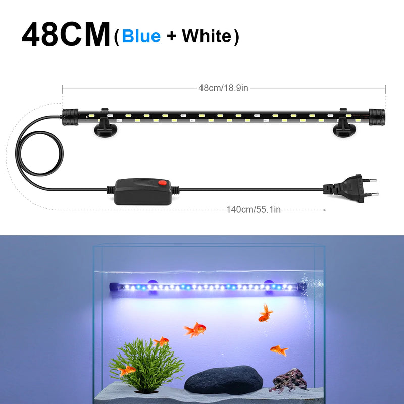 Aquanova LED-Aquariumlampe | Wasserdicht & Eintauchbar | Pflanzenwachstum & Fischfarben | 18–58 cm