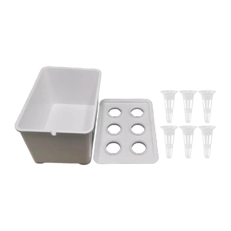 HydroBloom System | Indoor Hydrokultur Set | Hochleistungs-Pflanzbox mit 6 Körben | Für Balkon, Büro & Garten | 18 × 12 × 10,5 cm