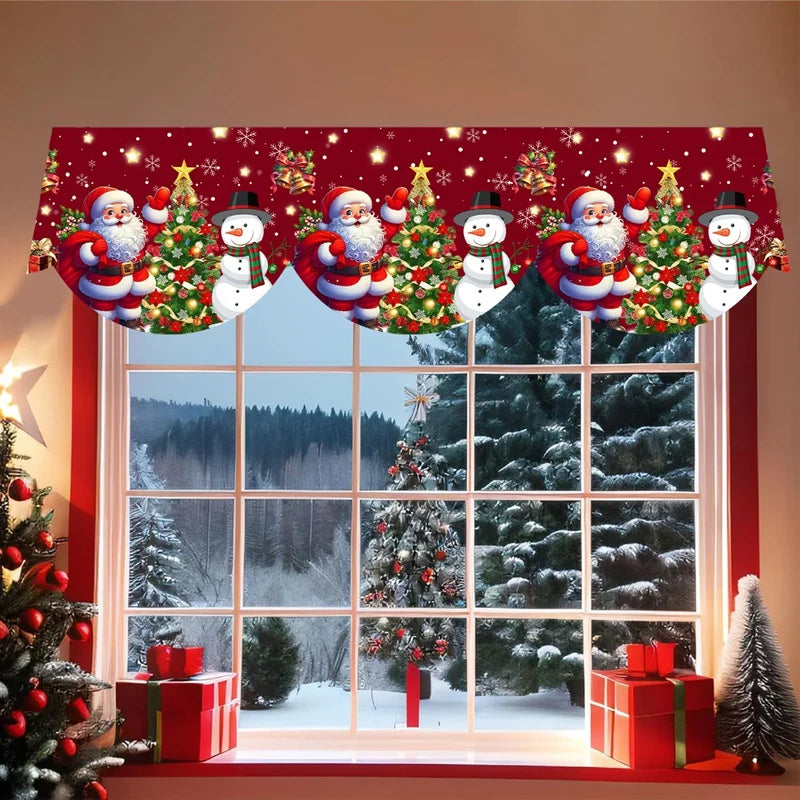 MerryMantel Kamin Schal Weihnachten | Santa & Schneemann Design | Deko für Kamin & Wohnzimmer | 100 % Polyester | 2025–2026 Edition