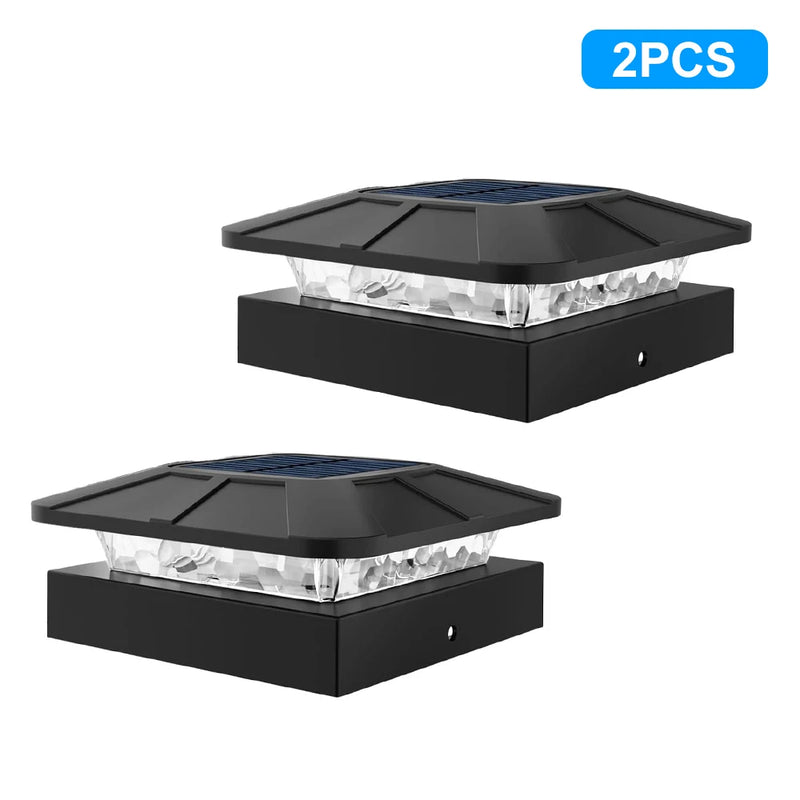 LumiCap Solar-Pfostenkappen-Licht 10 × 10 cm | 3‑Farben LED mit 2 Helligkeitsstufen | IP65 Solar-Zaunleuchte fürs Garten-Holzpfosten