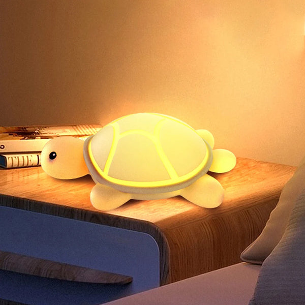 ShellGlow LED Nachtlicht | Niedliche Schildkröte | Weiches Silikon | Farbwechsel & Warmlicht | USB-C Wiederaufladbar | 10,2 × 15,8 × 6,1 cm