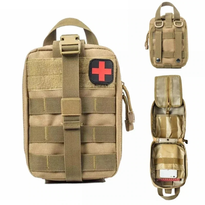 RescuePro Gear Taktische Erste-Hilfe-Tasche | Outdoor Survival & Notfall-Set | MOLLE-kompatibel | Größe L: 15 × 11 × 21 cm