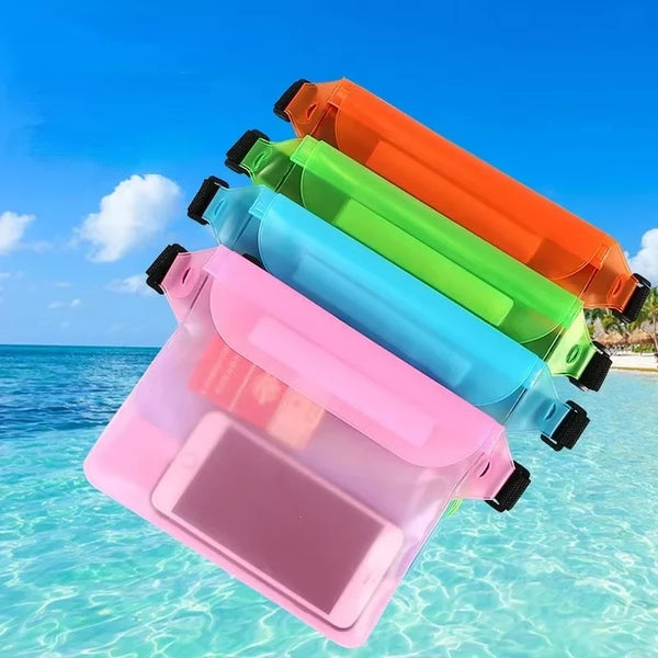 Wasserdichte Hüfttasche AquaSafeX | 3-fach Versiegelung | Transparente Dry Bag für Smartphone & Wertsachen | Verstellbarer Gurt
