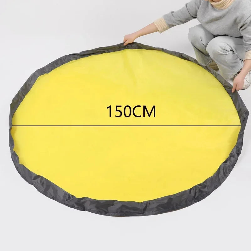 PlayZip Spielzeug-Aufbewahrungstasche | Mit Reißverschluss & Traggriff | 32×32×28 cm | Inkl. 150 cm Spielmatte | Kinderzimmer-Organizer