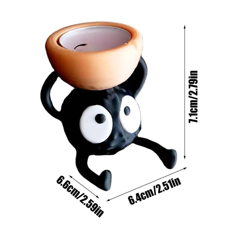 Briketta Glow Deko-Teelichthalter in Brikett-Optik | 7,1 × 6,4 × 6,6 cm | Modernes 3D-Design | Schwarz