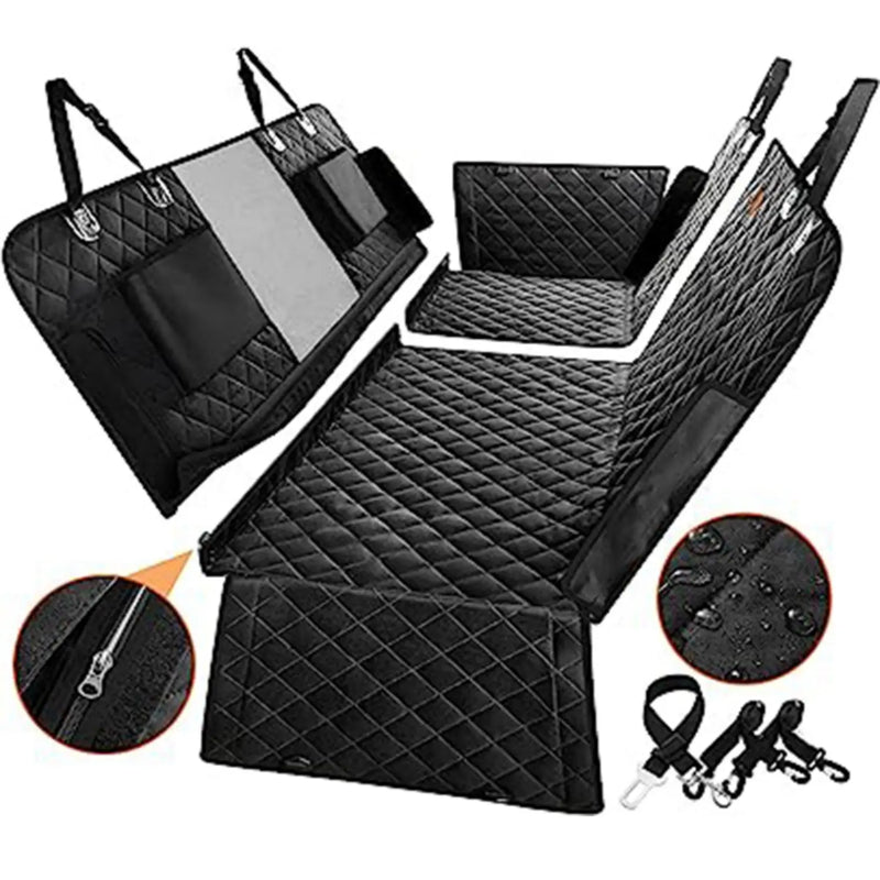 PawRide Hunde Autoschondecke Rückbank | 6-in-1 Design | Wasserdicht & Rutschfest | Für Auto, SUV & LKW