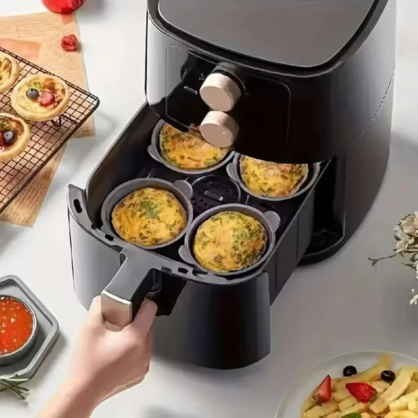 Backvivo Silikon Backformen | Antihaft Muffin- & Eierformen | Für Airfryer & Ofen | Flexibel & Wiederverwendbar