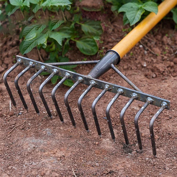 KrallenRein Gartenrechen | Hochleistungs-Unkrautkratzer | 4/7/9/12 Zinken | Karbonstahl
