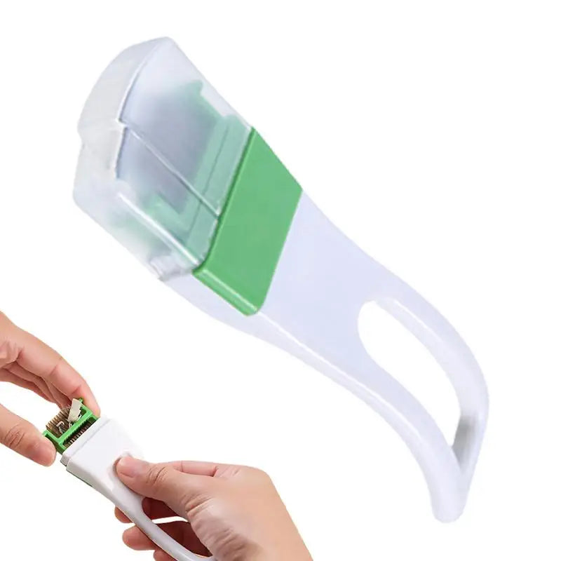 Frühlingszwiebelschneider Graviso OnionSharp | Handlicher Zwiebel- & Gemüseschneider mit Schutzkappe | 14 × 4,3 cm | Edelstahlklingen & ergonomischer Griff