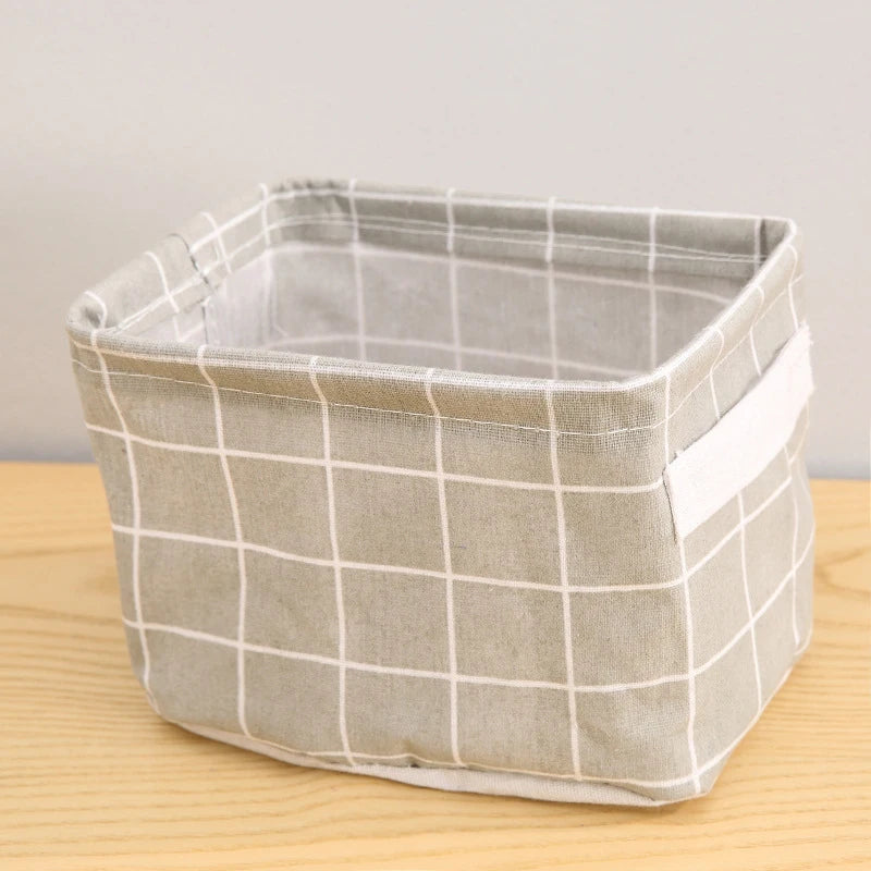 Korvelo Aufbewahrungskorb aus Baumwolle & Leinen | Faltbar & mit Griffen | Für Kleidung, Kosmetik & Kleinkram | Modern & Minimalistisch