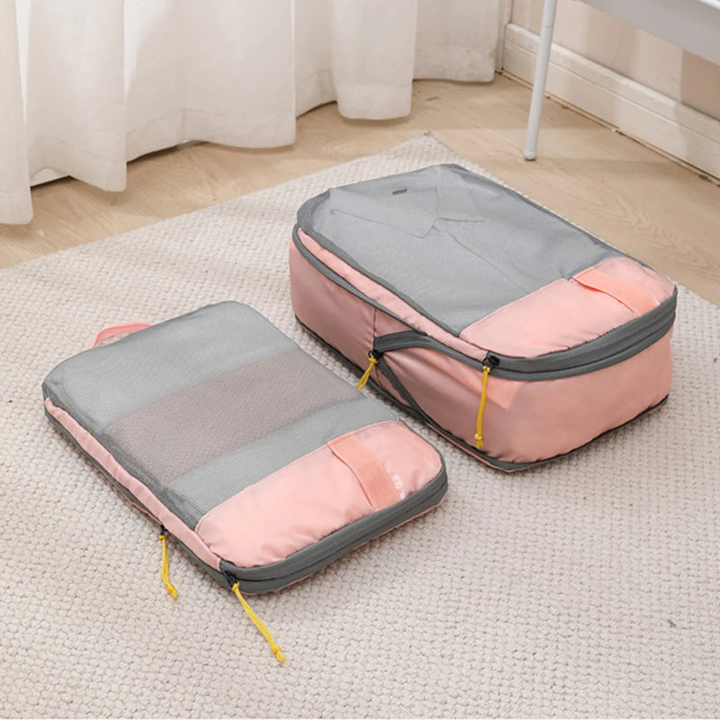 OrdinaBag Reise-Organizer Set | Kompressions-Taschen für Kleidung & Kosmetik | Platzsparend & Reißfest | Oxford-Stoff