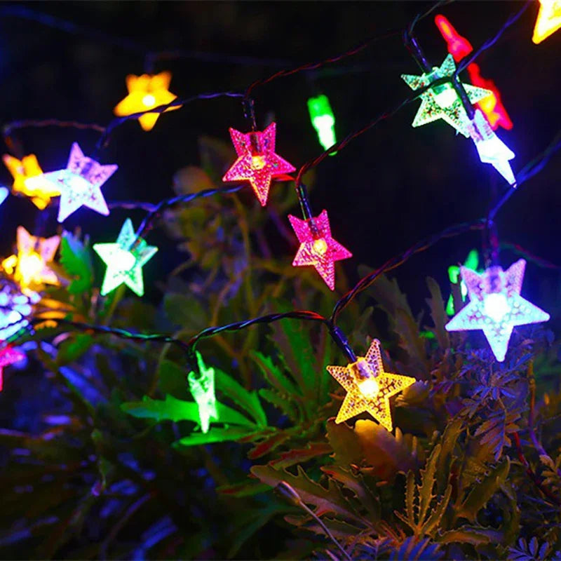 LumiStar Solar-Lichterkette Sterne | 8 Leuchtmodi | Wasserdicht & Energiesparend | Für Garten, Terrasse & Weihnachten
