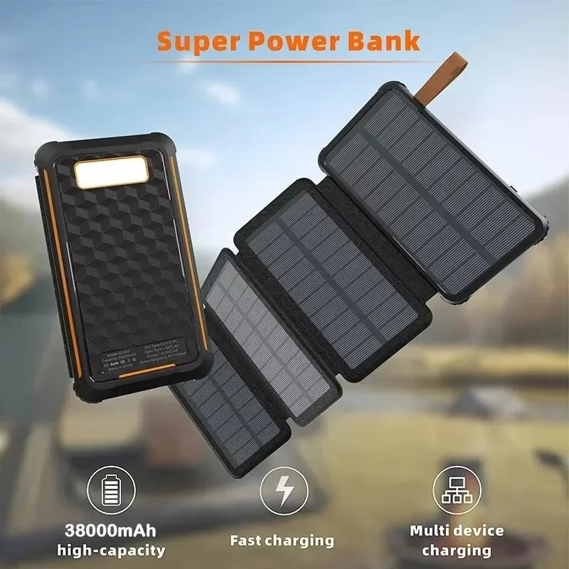 Solar-Powerbank SunCharge Fold | Faltbares Solarpanel & USB-Ausgang | Wasserdicht & Outdoor-tauglich | Für Handy, Camping & Reisen