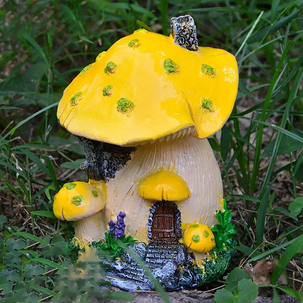 MycoFairy Home | Miniatur Pilzhaus | Harz-Figur | Märchengarten & Terrarium Deko | Handgefertigt