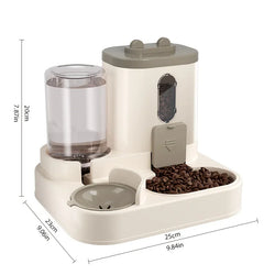 Katzen-Futterautomat Pawlio DuoFeeder | 2-in-1 Futternapf & Wasserspender | Vollautomatisch ohne Strom | Für Katzen & kleine Hunde