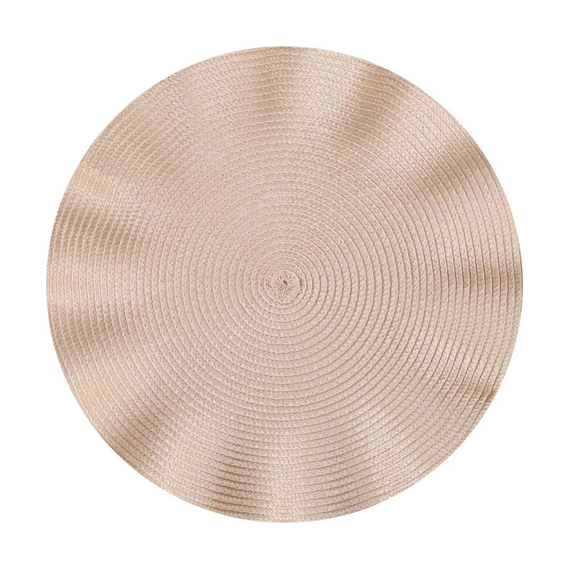 TAVOLIA Platzsets 6er-Set | Rund Ø 36 cm | Geflochtenes Design | Waschbar & Hitzebeständig | Rüschenrand