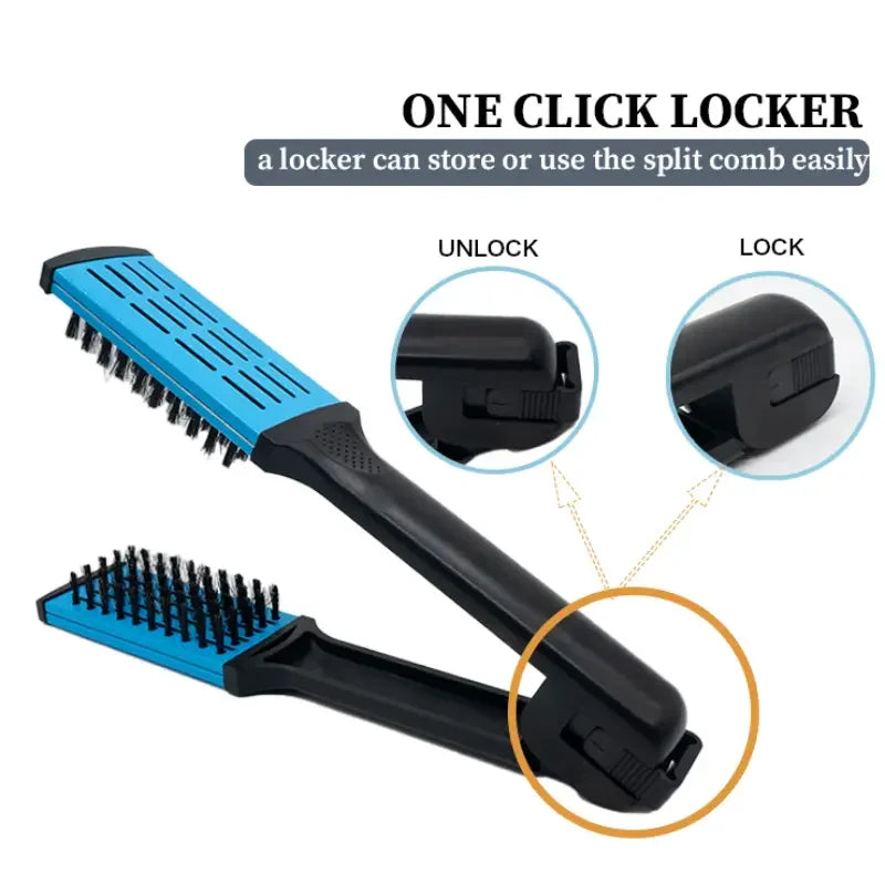 StyloVee Haarglätter Kamm | V-Form | Nylonborsten | Für Alle Haartypen | 26 cm