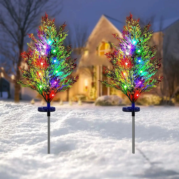 SolaroFest Pine | Solar Weihnachtsbaum Gartenleuchte | 74 cm | RGB LED | Wasserdicht IP65