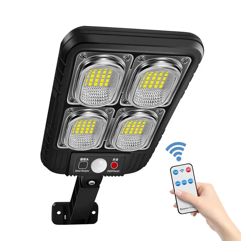 Solarstrahler LUMISUN Pro | 100/200 LEDs | IP65 Wasserdicht | Bewegungsmelder & Fernbedienung