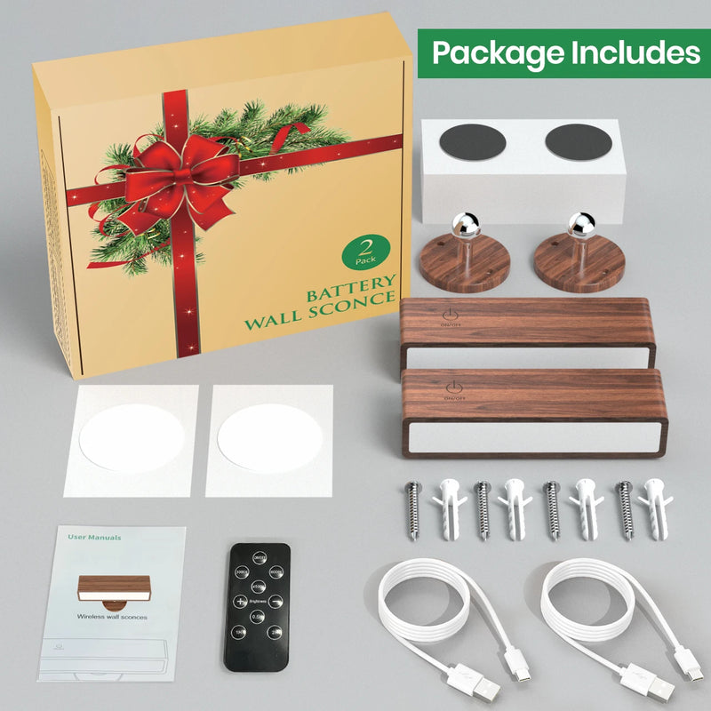 LumoWave Wandleuchte mit Fernbedienung | Kabellos & Dimmbar | 3 Farbtemperaturen | Akku & Touch-Steuerung