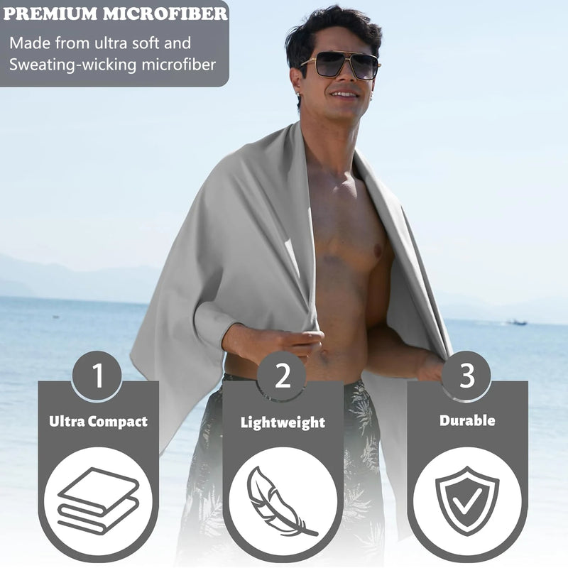 Mikrofaser Handtuch DryWave Pro | Schnell trocknend & Ultraleicht | 40×80 cm | Für Sport, Reisen & Strand