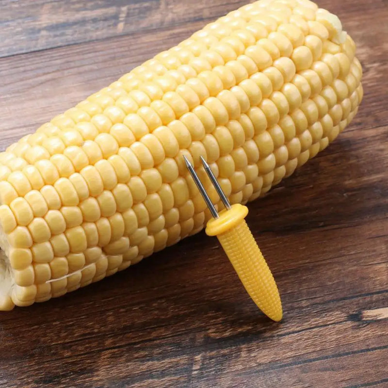 Grillino Edelstahl Maisgabeln Set | Hitzebeständig & Wiederverwendbar | Für Grill, Camping & Küche | 6 × 2 cm