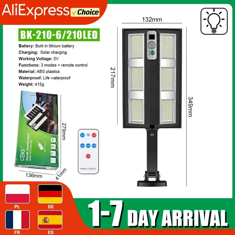Solarex ProMotion 55 Solar-Wandleuchte mit Bewegungsmelder | 55 LEDs | IP65 Wasserdicht | Mit Fernbedienung & 3 Modi | 320° Abstrahlwinkel